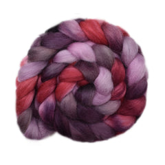 Hand painted Norwegian Lustre wool roving for hand spinning and felting