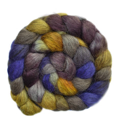Hand painted Masham wool roving for hand spinning and felting