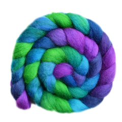 Hand painted Finn wool roving for hand spinning and felting
