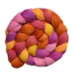 Hand painted Texel/Blackface/Lleyn wool roving for hand spinning and felting