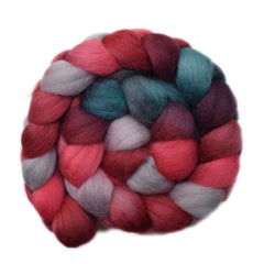 Hand painted Falkland wool roving for hand spinning and felting
