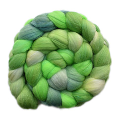 Hand painted SIlk / Merino wool roving for hand spinning and felting