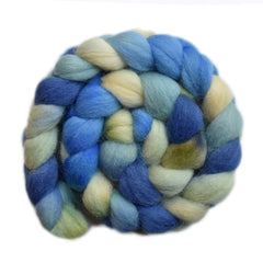 Hand painted Texel / Blackface / Lleyn wool roving for hand spinning and felting