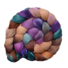 Hand painted Punta Arenas Merino wool roving for hand spinning and felting