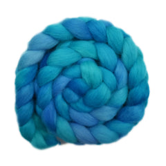 Hand painted Norwegian wool roving for hand spinning and felting
