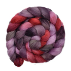 Hand painted Norwegian Lustre wool roving for hand spinning and felting