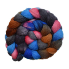 Hand  painted Galway wool roving for hand spinning and felting