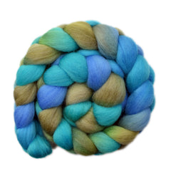 Hand painted Corriedale wool roving for spinning and felting