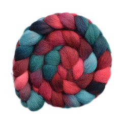 Hand painted Galway wool roving for hand spinning and felting