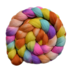 Hand painted Cormo wool roving for hand spinning and felting