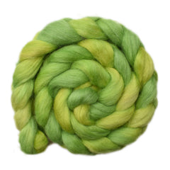Hand painted Norwegian Lustre wool roving for hand spinning and felting