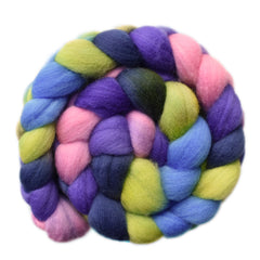 Hand painted Polwarth wool roving for hand spinning and felting