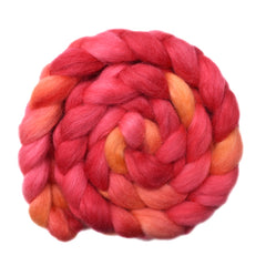 Hand painted Norwegian wool roving for hand spinning and felting