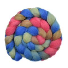 Hand painted Galway wool roving for hand spinning and felting