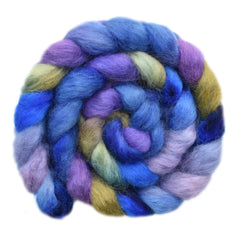 Hand painted Wensleydale wool roving for hand spinning and felting