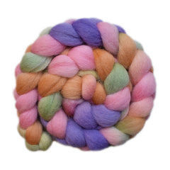 Hand  painted Galway wool roving for hand spinning and felting