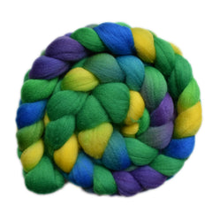 Hand painted Cormo wool roving for hand spinning and felting