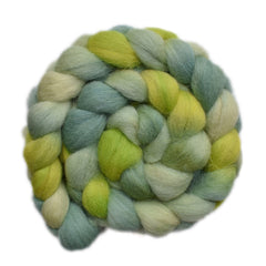 Hand painted Texel / Blackface / Lleyn wool roving for hand spinning and felting