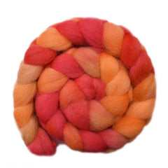Hand painted Exmoor Horn wool roving for hand spinning and felting