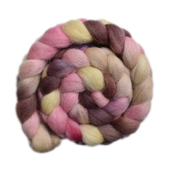Hand painted Scandinavian Mountain wool roving for hand spinning and felting