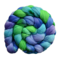 Hand painted Punta Arenas wool roving for hand spinning and felting
