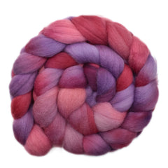 Hand painted South American wool roving for hand spinning and felting