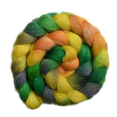 Hand painted Scandinavian Mountain wool roving for hand spinning and felting