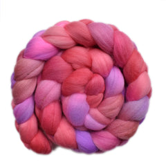 Hand painted Merino wool roving for hand spinning and felting