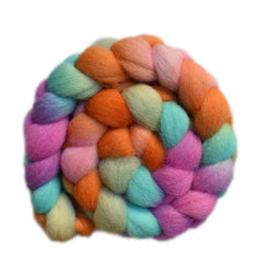 Hand painted Lleyn wool roving for hand painting and felting