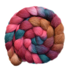 Hand painted Scandinavian Mountain wool roving for hand spinning and felting