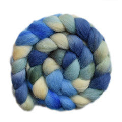 Hand painted Texel / Blackface / Lleyn wool roving for hand spinning and felting