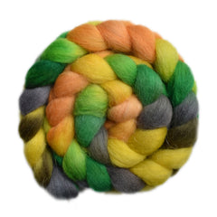 Hand painted Scandinavian Mountain wool roving for hand spinning and felting