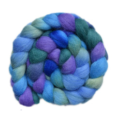 Hand painted Texel / Blackface / Lleyn wool roving for hand spinning and felting