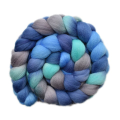 Hand painted South American wool roving for hand spinning and felting