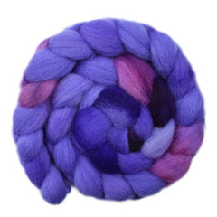 Hand painted Lleyn wool roving for hand spinning and felting