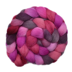 Hand painted Galway wool roving for hand spinning and felting