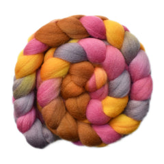 Hand painted Cormo wool roving for hand spinning and felting