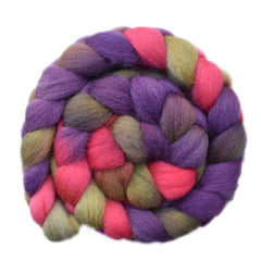 Hand painted Galway wool roving for hand spinning and felting