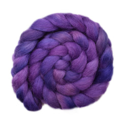 Hand painted Norwegian Lustre wool roving for hand spinning and felting