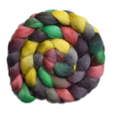 Hand painted Finn wool roving for hand spinning and felting