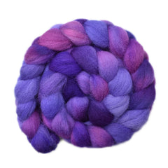 Hand painted Cheviot wool roving for hand spinning