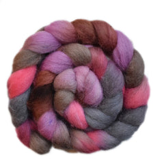 Hand painted Texel / Blackface / Lleyn wool roving for hand spinning and felting