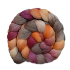 Hand painted Punta Arenas wqol roving for hand spinning and felting