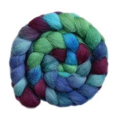 Hand painted Scandinavian Mountain wool roving for hand spinning and felting