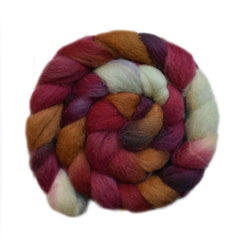 Hand painted Texel / Blackface / Lleyn wool roving for hand spinning and felting