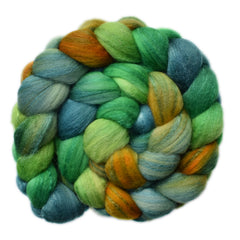 Silk / Merino 20/80% Wool Roving - Forest Elf 2 - 4.2 ounces