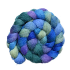 Hand painted Texel / Blackface / Lleyn wool roving for hand spinning and felting