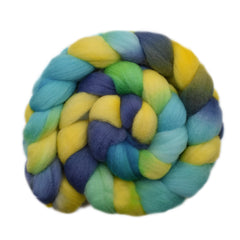 Hand painted South American wool roving for hand spinning and felting