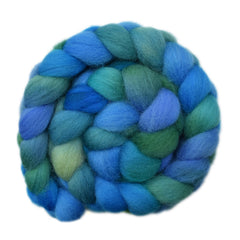 Hand painted Cheviot wool roving for hand spinning