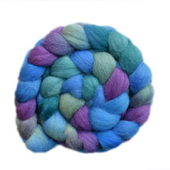 Hand painted Texel / Blackface / Lleyn wool roving for hand spinning and felting